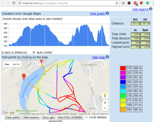 GPX file viewer- interface