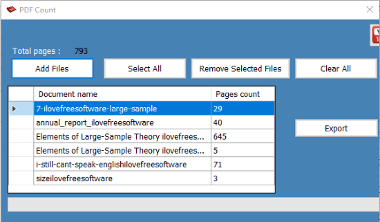 PDF Count- interface