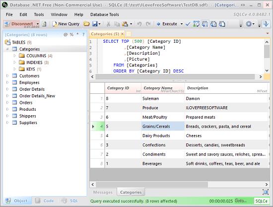 databse .Net SDF viewer