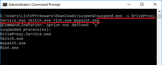 suspend multiple processes in windows