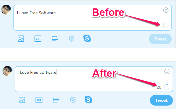 tweet character counter