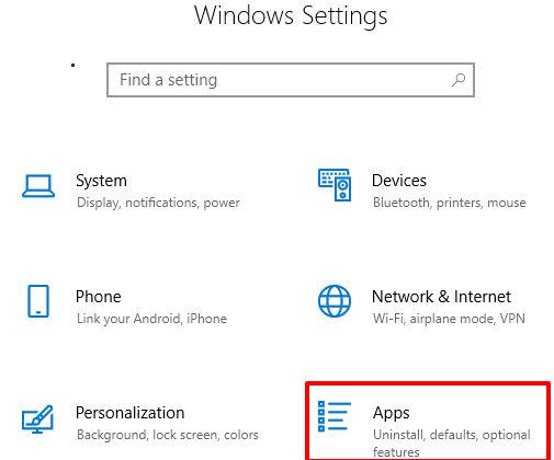 click apps menu