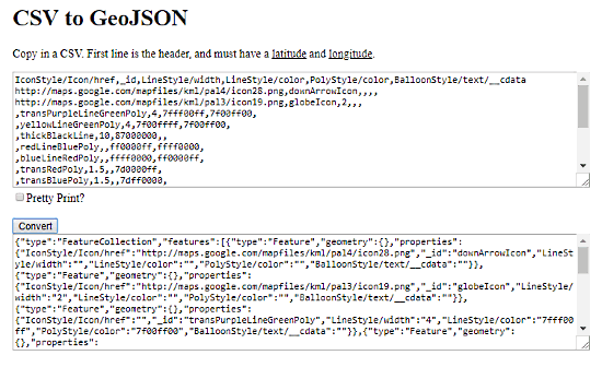 CSV.toGeoJSON: csv to geojson