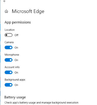 set app permissions in windows 10