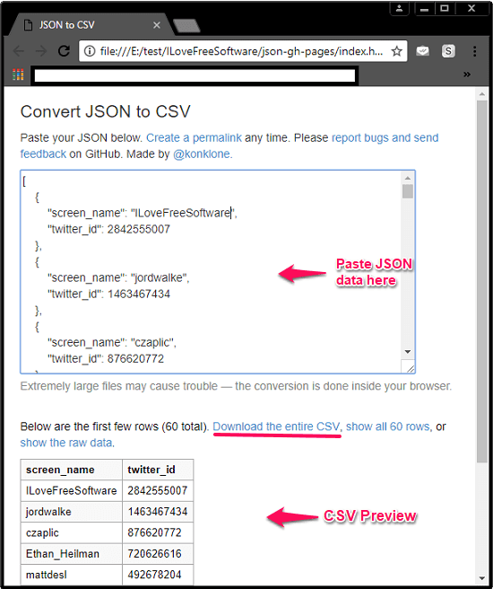 JSON to CSV Converter