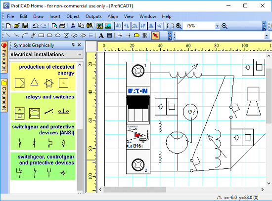 ProfiCAD electrical diagram