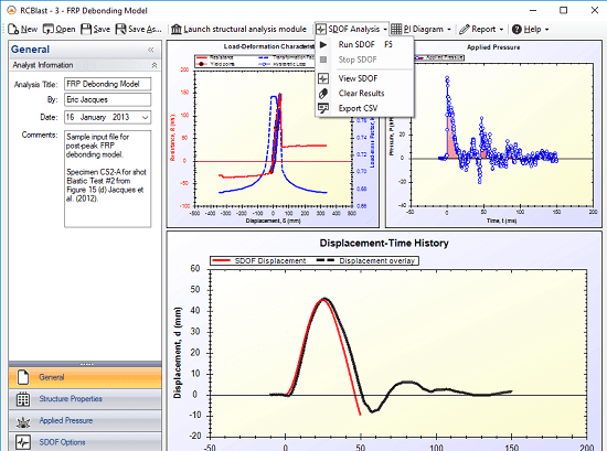 RCBlast SDOF analysis in action