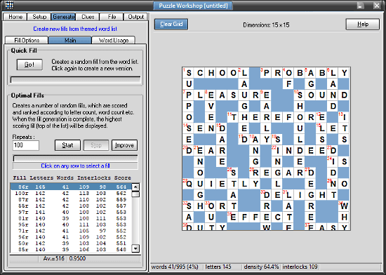 Puzzle Workshop: crossword maker software