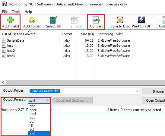 doxillion document convert converts excelt o xml