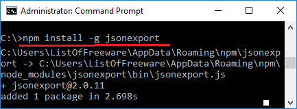 install jsonexport