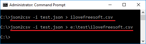 json2csv converts json to csv