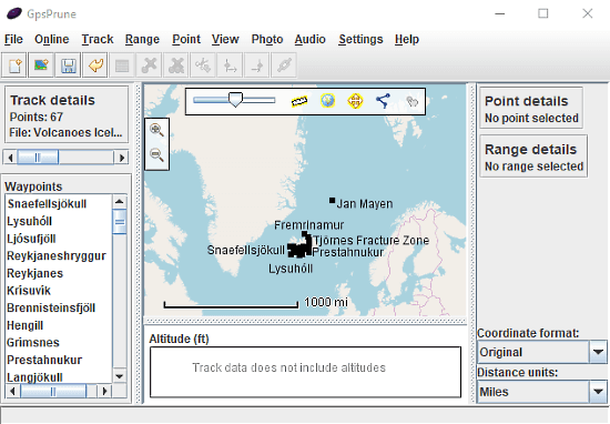 GPS Prune: kmz to gpx converter