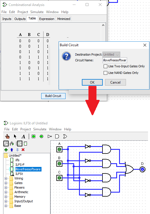 logisim circuit build