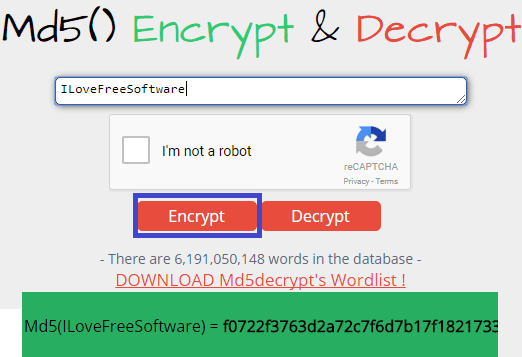 md5 decrypt text to md5 conversion