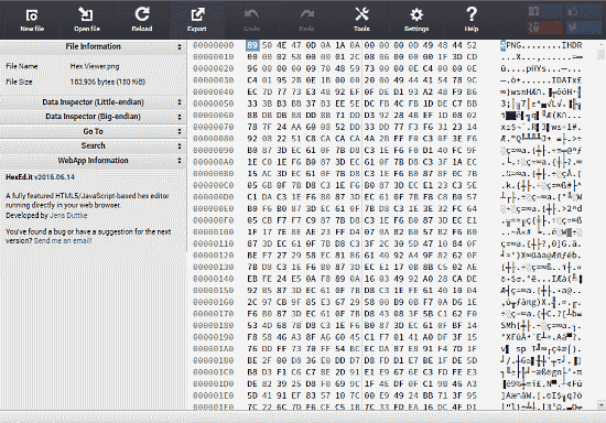 Hexed.it: online hex editor