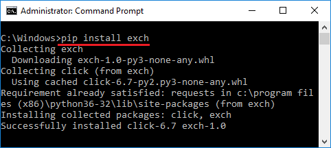 python install exch