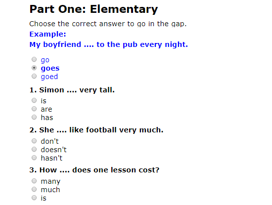 World-English.org: online english grammar text