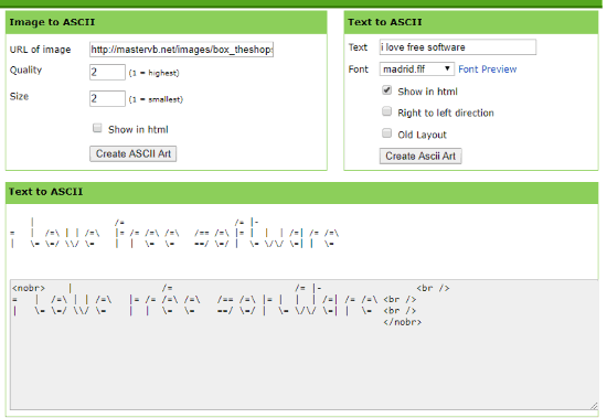 ASCII Art- interface