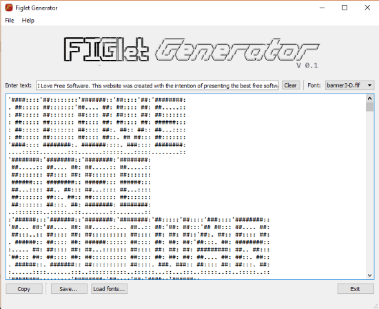 FIGlet Generator- interface