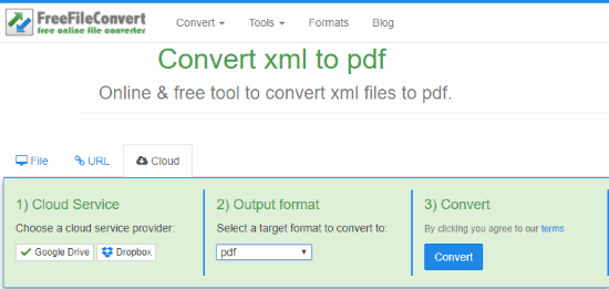 FreeFileConvert- interface