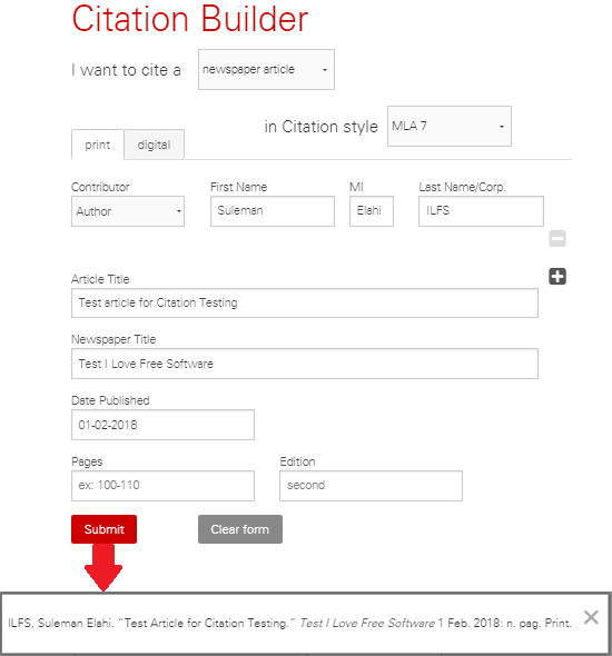 citation builder free mla bibliography maker