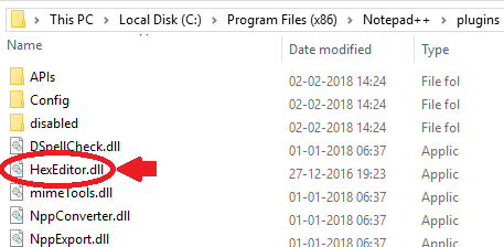 hex editor plugin notepad++