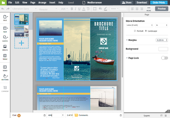 Lucidpress: online brochure maker