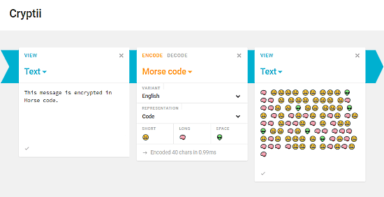 Cryptii: morse code generator