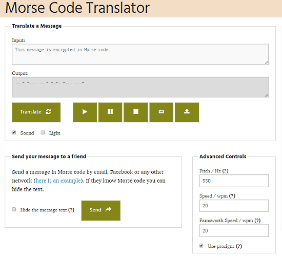 Morse Code Translator: morse code generator