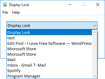 Display Lock choose the target window to lock cursor inside