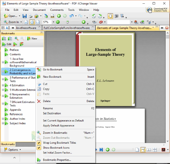 PDF-XChange Viewer- interface