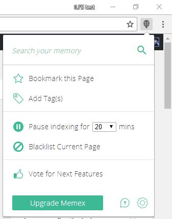 memex chrome extension interface