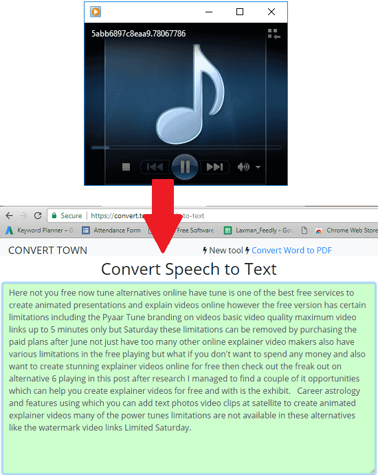 mp3 to text by piping audio output to input