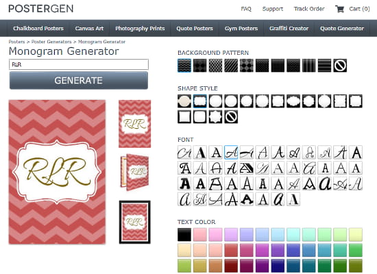 PosterGen: Online Monogram Generator