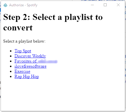 select a playlist