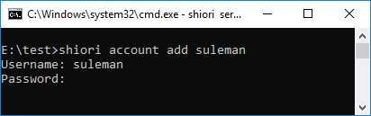 shiori add an account