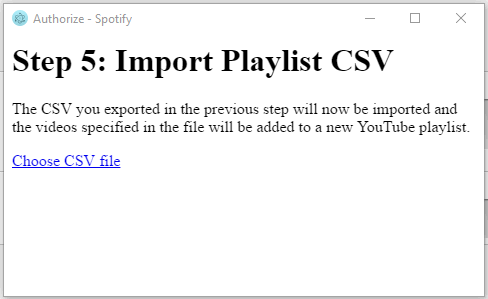 use choose csv file option