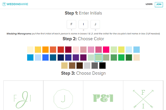 Wedding Wire: Online Monogram Maker