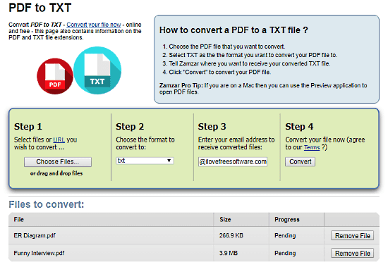 Convert PDF to TXT