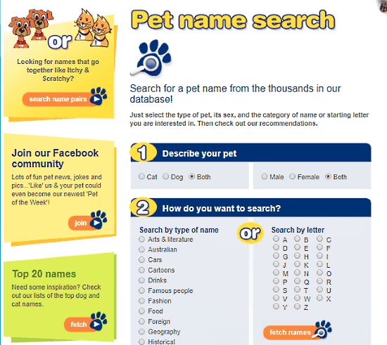 pet name generator