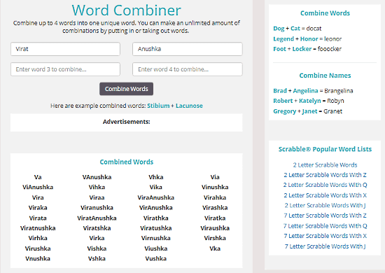 Free Couple Name Generator Website