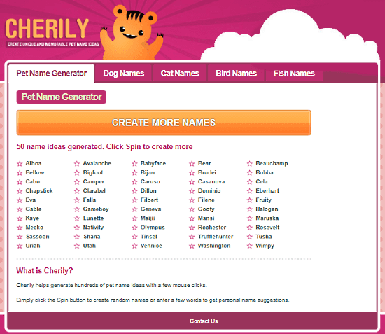 pet name generator free