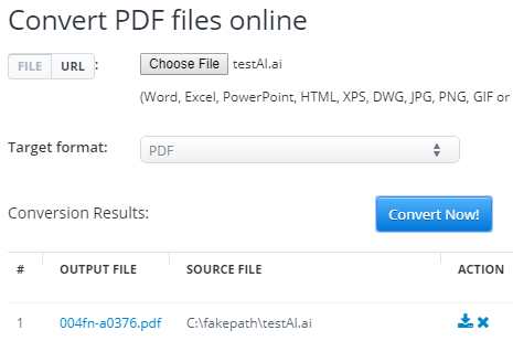 Aconvert AI to PDF converter