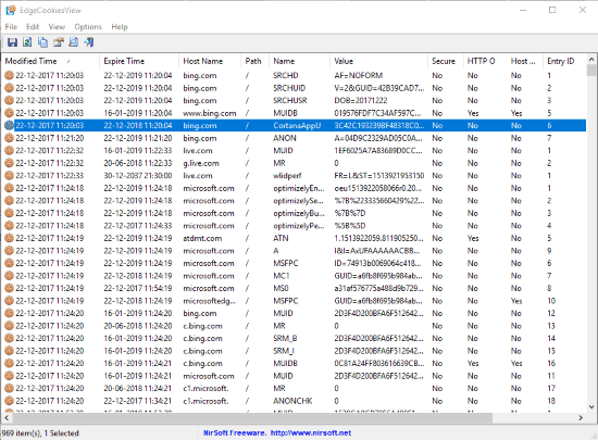 EdgeCookiesView- interface