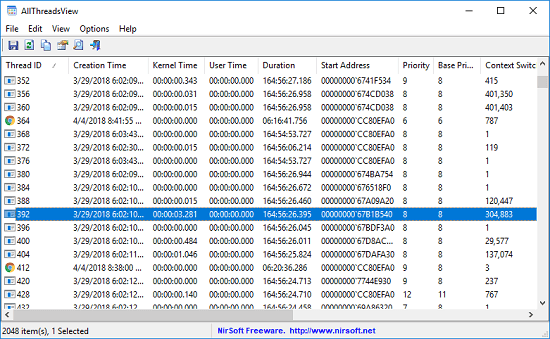 How to See all Running Threads from all processes in Windows