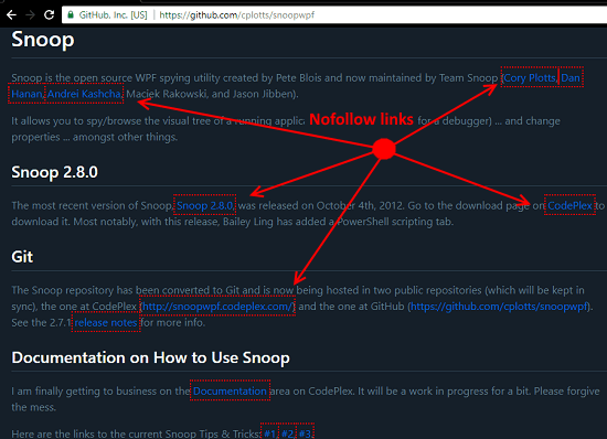 NoFollow chrome extension detecting nofollow links