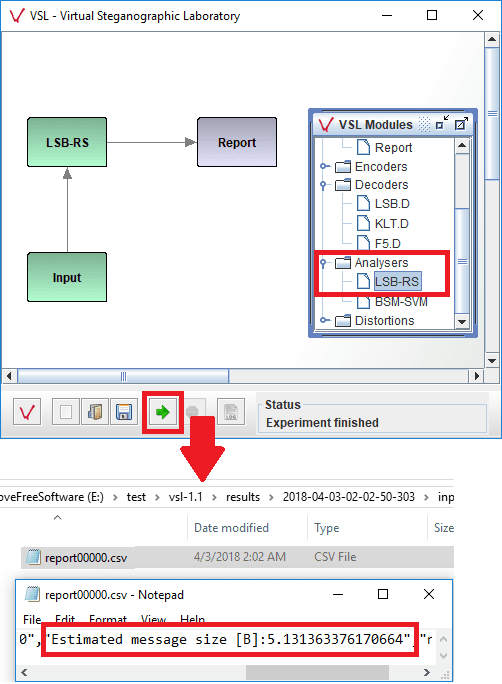 VSL virtual steganography laboratory in action