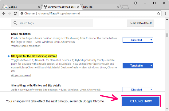 how to make Google Chrome touchscreen-friendly