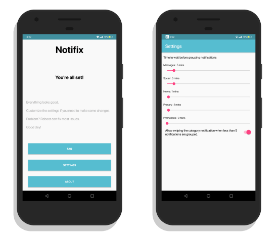 Notifix settings