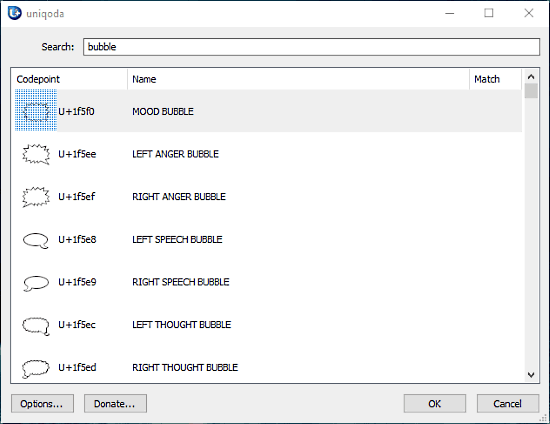 type Unicode characters by name